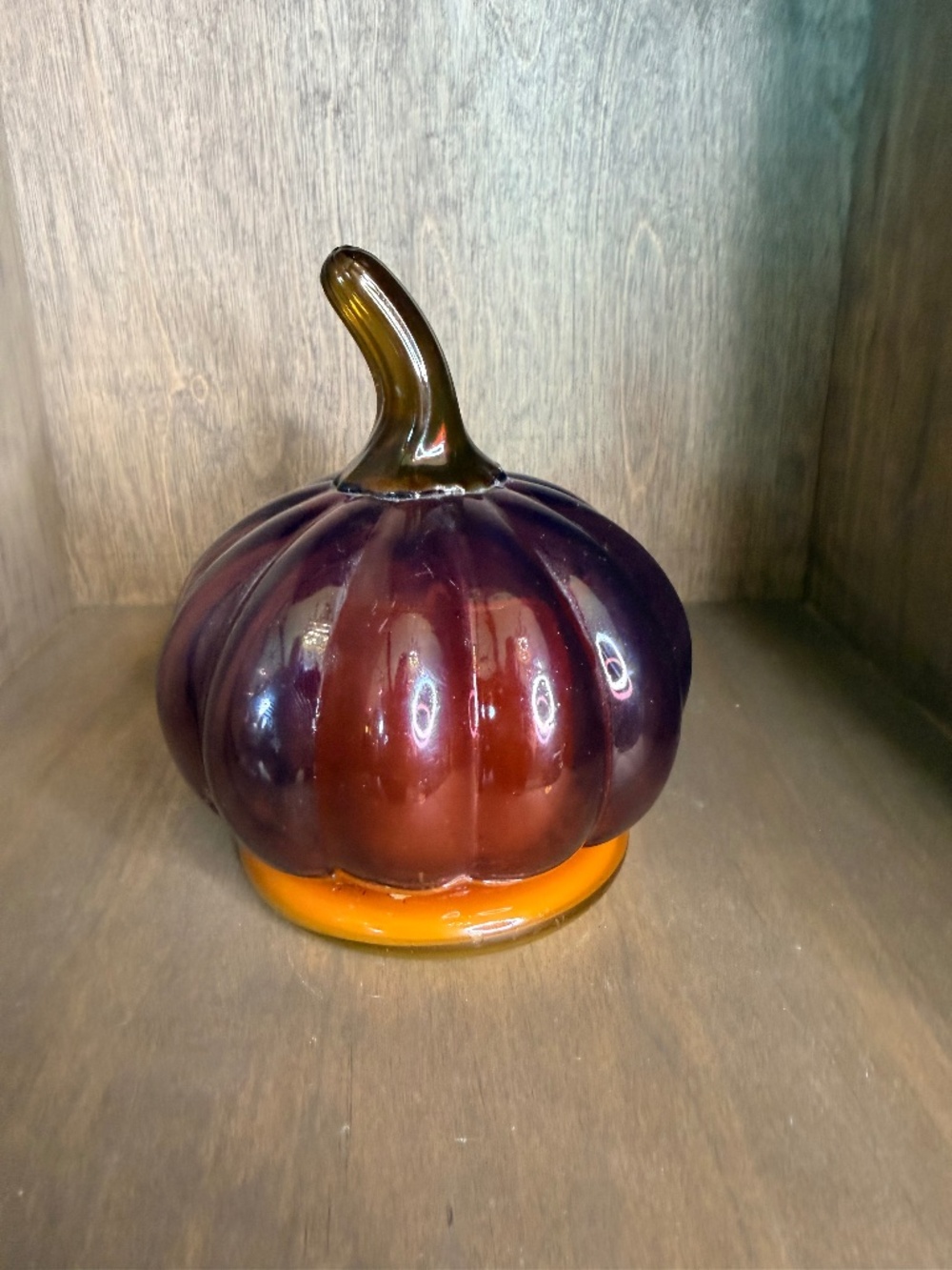 Anthropologie Glass Cloche Pumpkin Candle